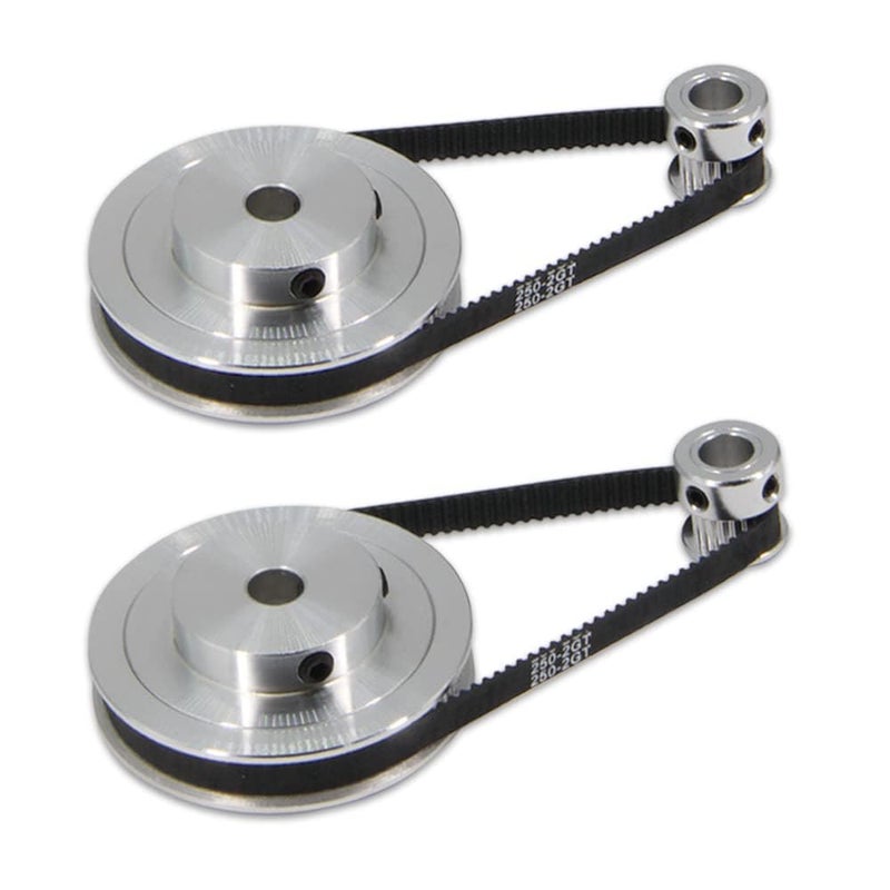 Zeelo 2PCS Set GT2 Synchronous Wheel 20&80 Teeth 8mm Bore Aluminum Timing Pulley with 2PCS Length 250mm Width 6mm Belt (20-80T-8B-6) - Image 3